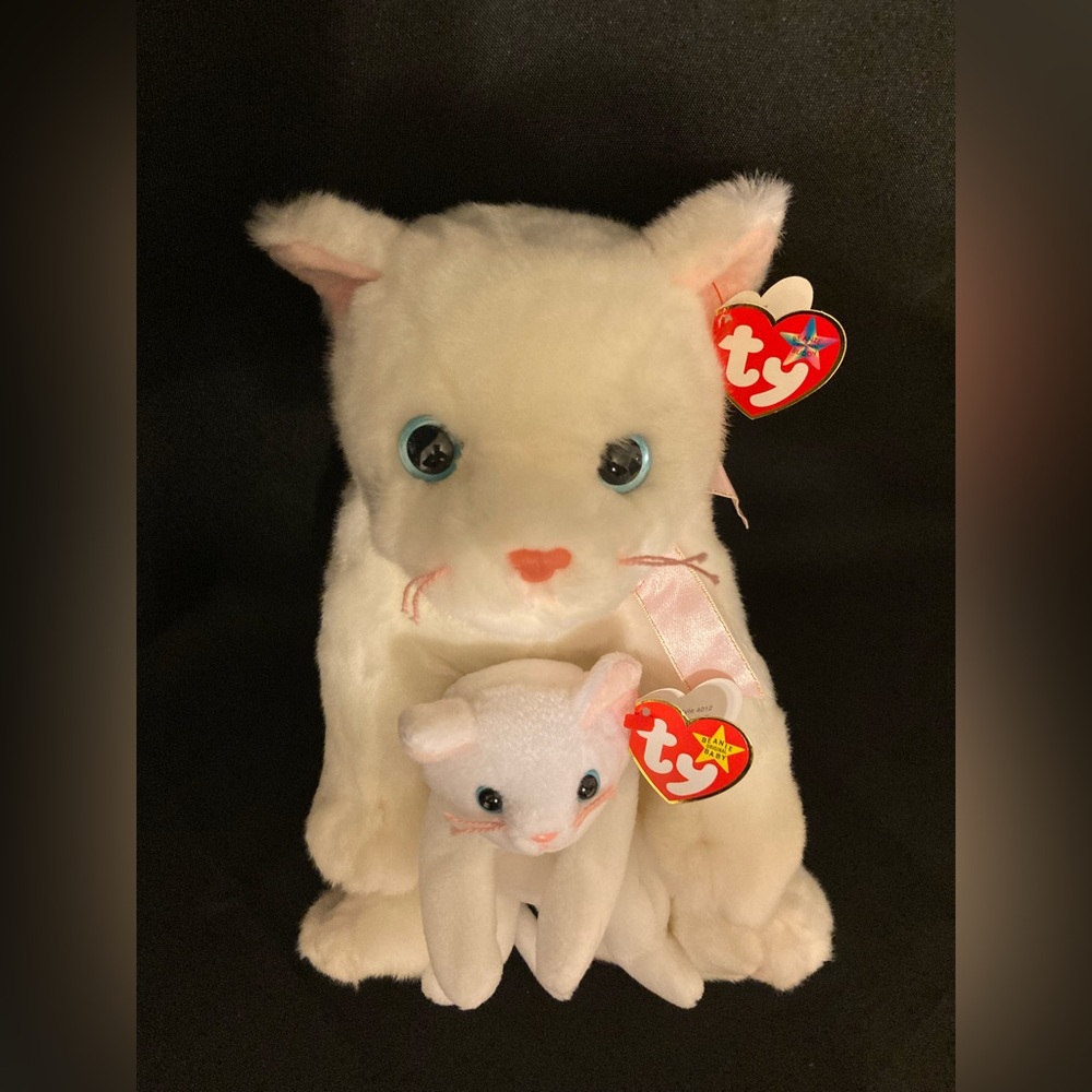 Ty Flip the white cat buddy and beanie baby set